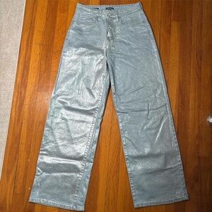 Wild Fable Shimmering Silver Straight Leg Jeans